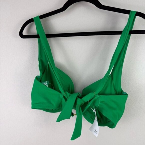 Becca Underwire Bikini Top D Cup Emerald Green Ruched Color Code Swim - Picture 6 of 9